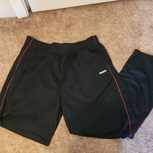 XL Reebok Black Sweatpants With Red Stripes